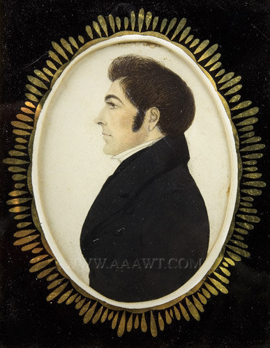 Portrait of Hartwell Melvin, Miniature
Rufus Porter (1792 to 1884)
Circa 1820, entire view